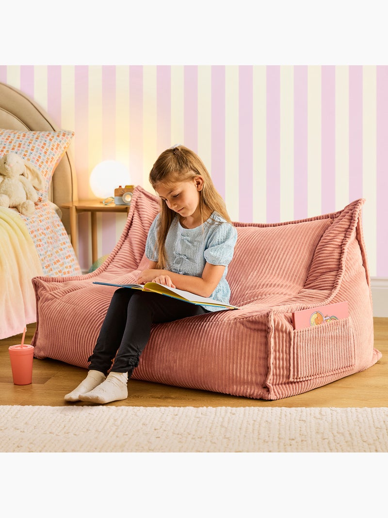 Pouf divano per bambini a 2 posti in velluto a coste - icon Rosa chiaro - Kiabi