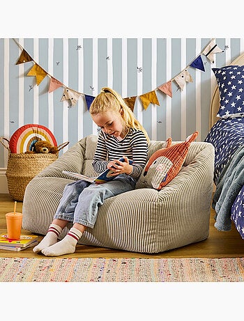 Pouf divano per bambini con cuscino a forma di animale coordinato in velluto a coste - icon