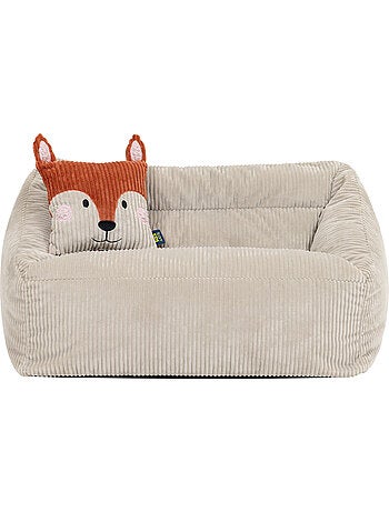 Pouf divano per bambini con cuscino a forma di animale coordinato in velluto a coste - icon