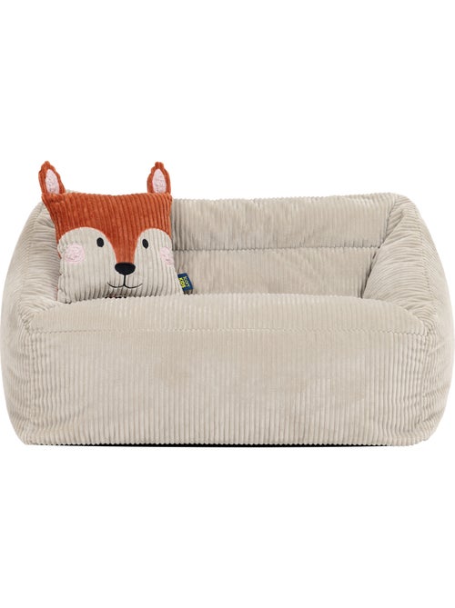 Pouf divano per bambini con cuscino a forma di animale coordinato in velluto a coste - icon - Kiabi