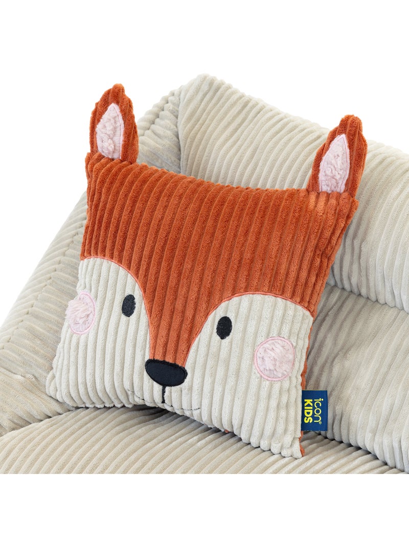 Pouf divano per bambini con cuscino a forma di animale coordinato in velluto a coste - icon Beige - Kiabi