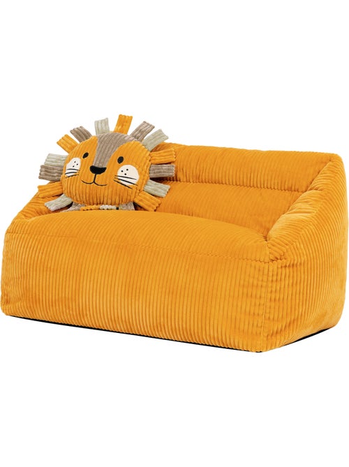 Pouf divano per bambini con cuscino a forma di animale coordinato in velluto a coste - icon - Kiabi