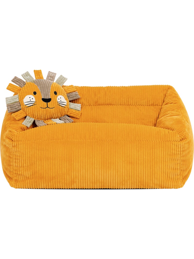 Pouf divano per bambini con cuscino a forma di animale coordinato in velluto a coste - icon Lino - Kiabi