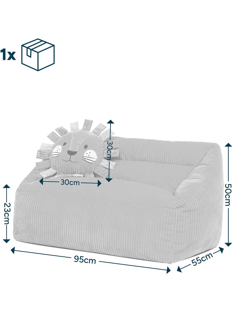 Pouf divano per bambini con cuscino a forma di animale coordinato in velluto a coste - icon Lino - Kiabi
