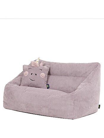 Pouf divano per bambini con cuscino a forma di animale coordinato in velluto a coste - icon