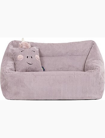 Pouf divano per bambini con cuscino a forma di animale coordinato in velluto a coste - icon