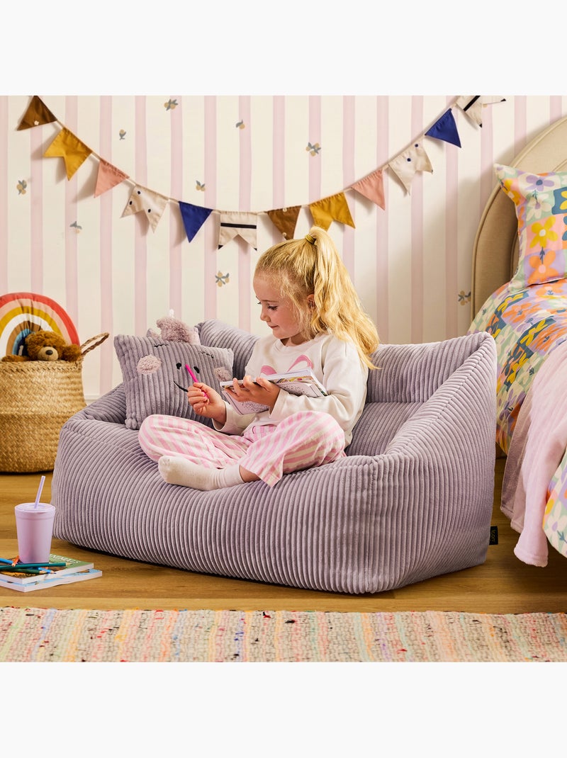 Pouf divano per bambini con cuscino a forma di animale coordinato in velluto a coste - icon Malva lilla - Kiabi