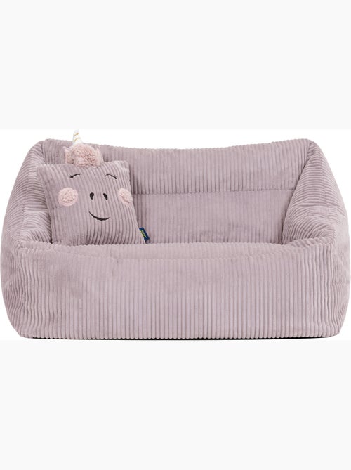 Pouf divano per bambini con cuscino a forma di animale coordinato in velluto a coste - icon - Kiabi