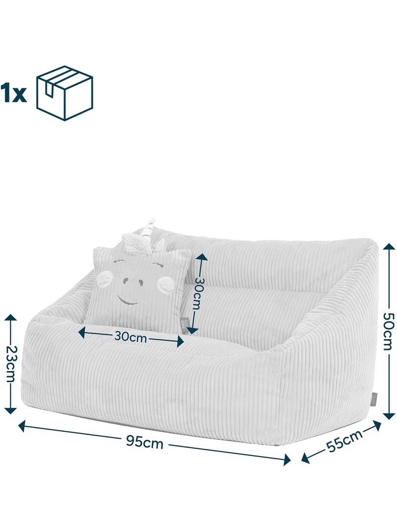 Pouf divano per bambini con cuscino a forma di animale coordinato in velluto a coste - icon Malva lilla - Kiabi