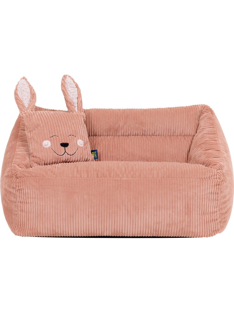 Pouf divano per bambini con cuscino a forma di animale coordinato in velluto a coste - icon Rosa chiaro - Kiabi