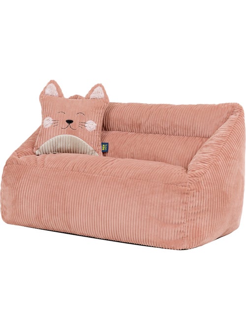 Pouf divano per bambini con cuscino a forma di animale coordinato in velluto a coste - icon - Kiabi