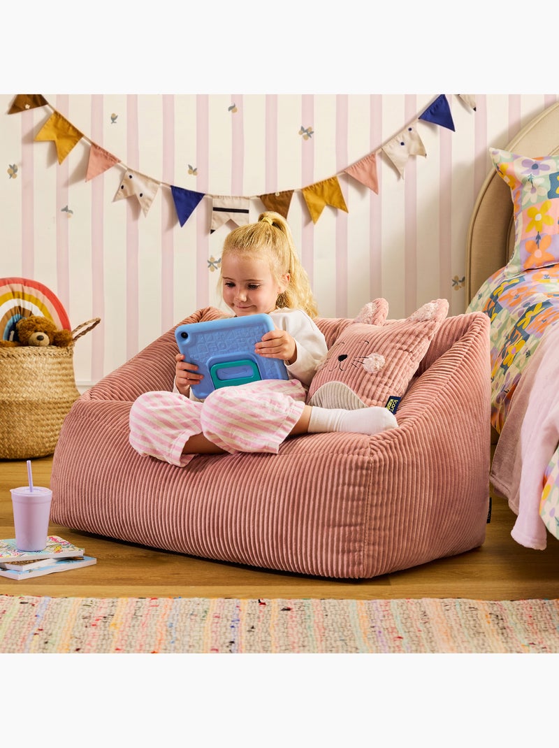 Pouf divano per bambini con cuscino a forma di animale coordinato in velluto a coste - icon Rosa - Kiabi
