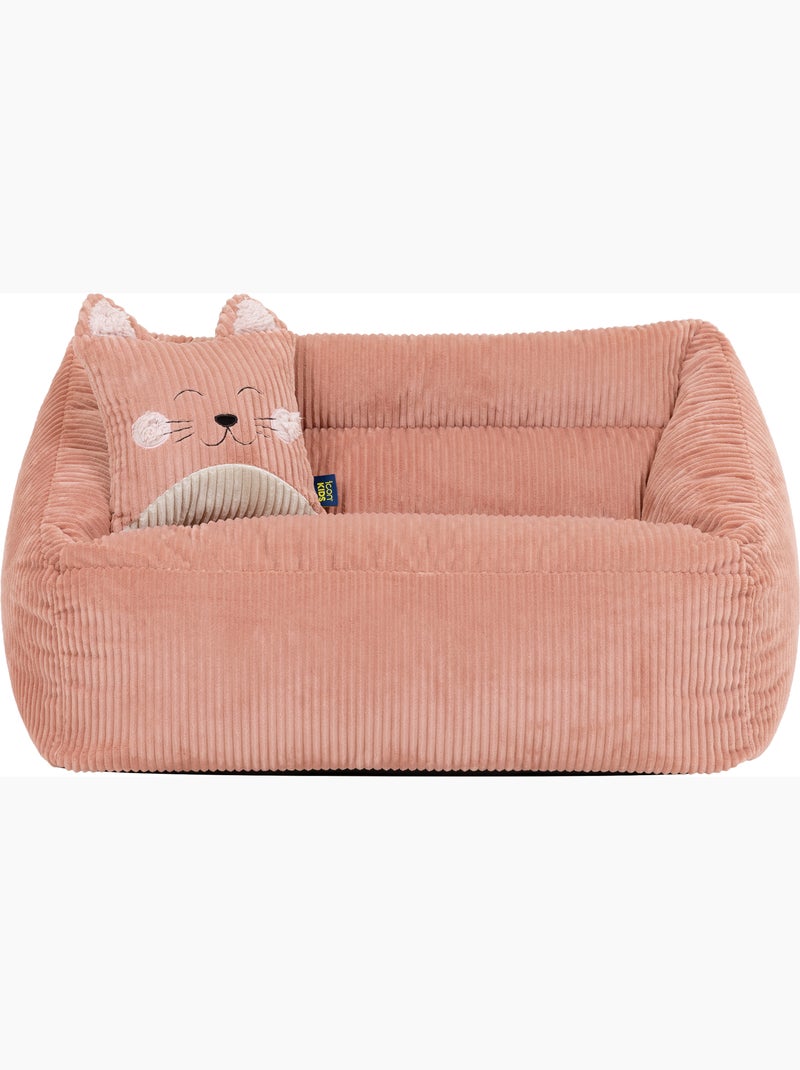 Pouf divano per bambini con cuscino a forma di animale coordinato in velluto a coste - icon Rosa - Kiabi