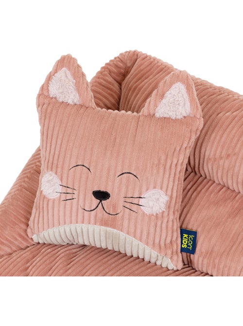 Pouf divano per bambini con cuscino a forma di animale coordinato in velluto a coste - icon - Kiabi