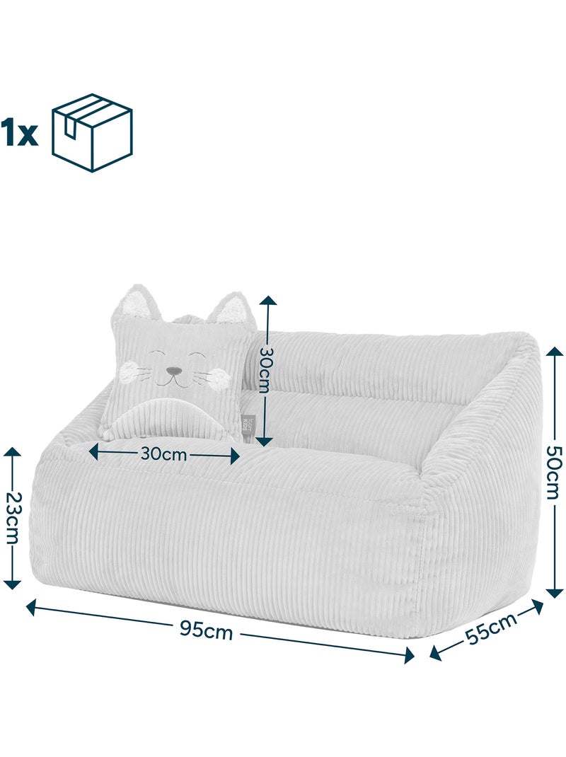 Pouf divano per bambini con cuscino a forma di animale coordinato in velluto a coste - icon Rosa - Kiabi
