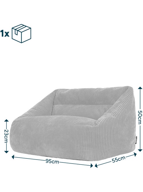 Pouf divano per bambini in velluto a coste - icon - Kiabi