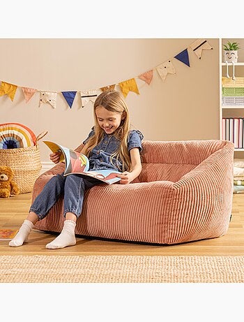 Pouf divano per bambini in velluto a coste - icon