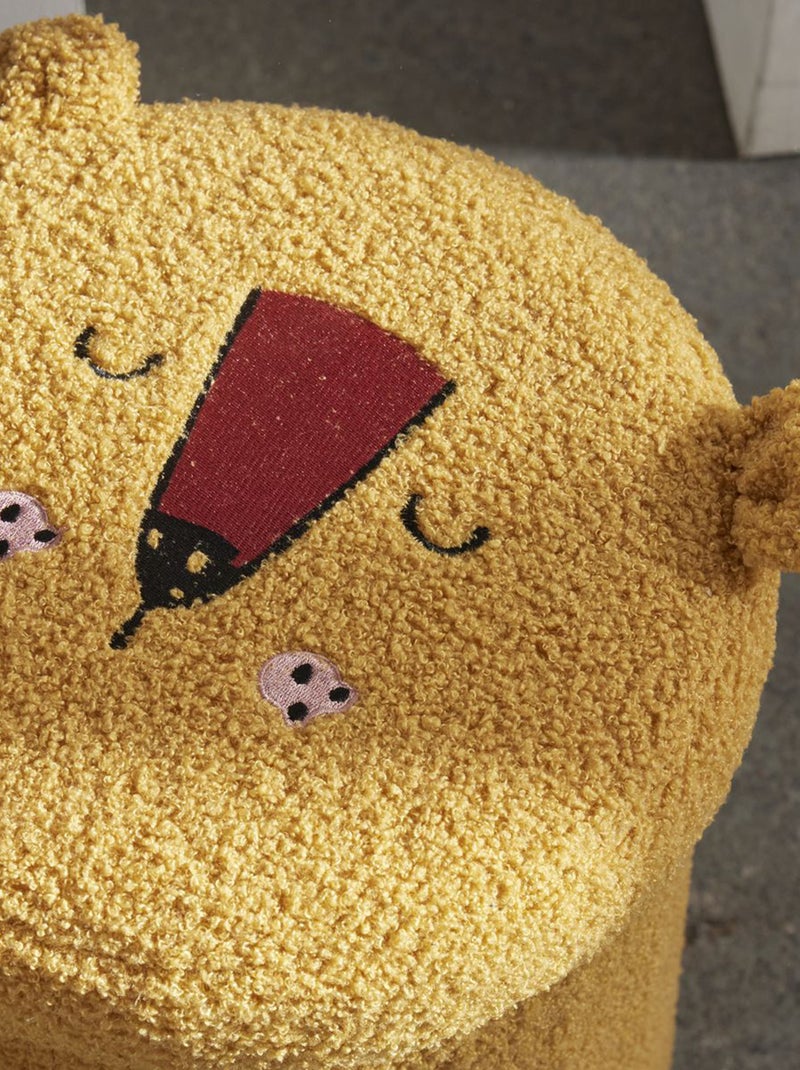 Pouf e scatola portaoggetti in maglia bouclé animata leone Giallo - Kiabi