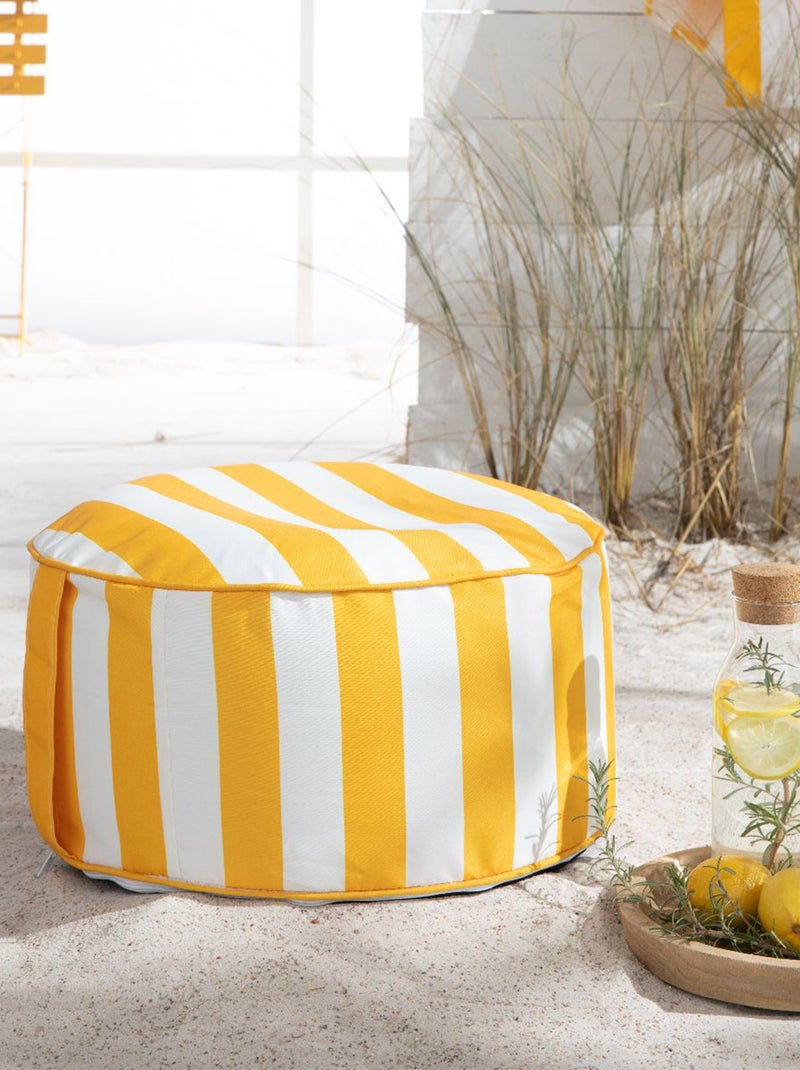 Pouf gonfiabile a righe GIALLO - Kiabi