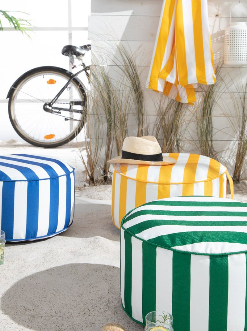 Pouf gonfiabile a righe VERDE - Kiabi