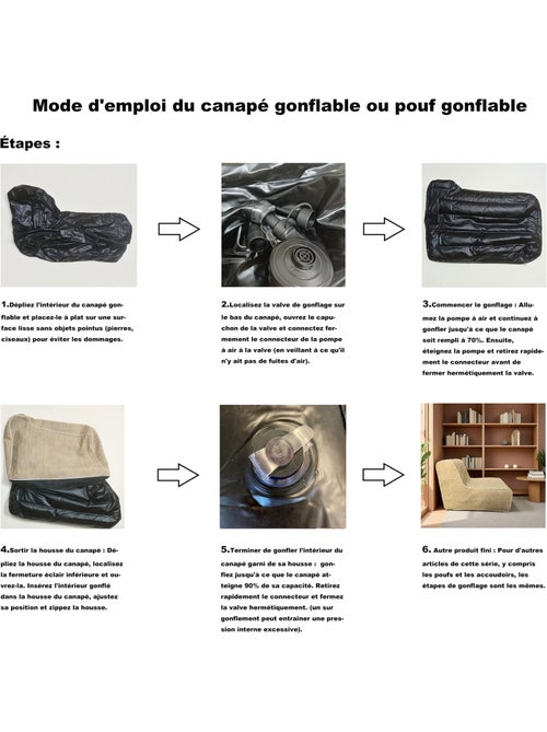 Pouf gonfiabile quadrato per esterni FORMENTERA - Kiabi