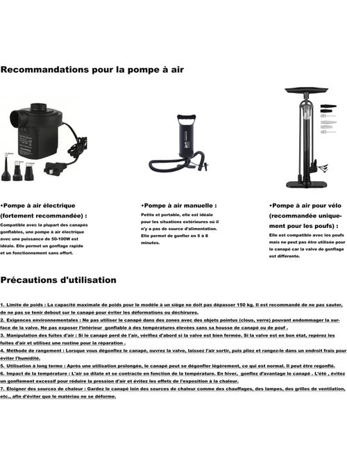Pouf gonfiabile quadrato per esterni FORMENTERA - Kiabi