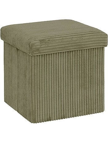 Pouf pieghevole arum verde cachi 38x38cm