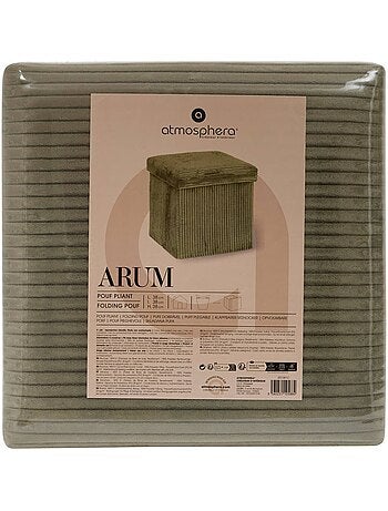 Pouf pieghevole arum verde cachi 38x38cm