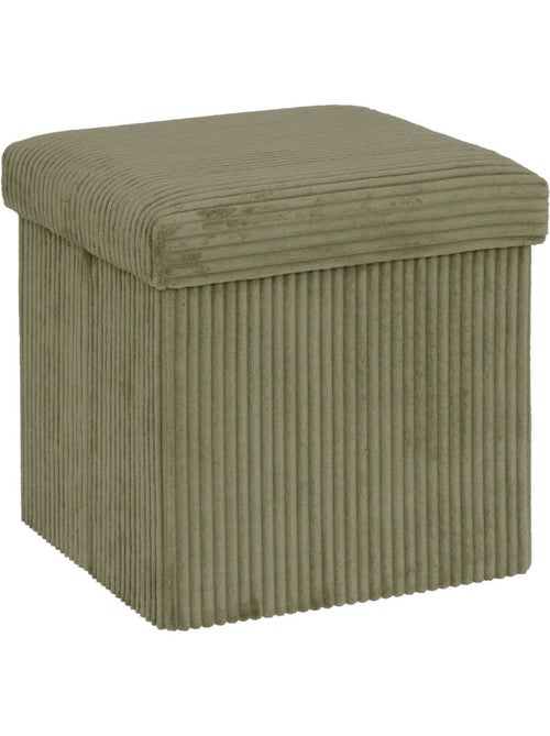 Pouf pieghevole arum verde cachi 38x38cm - Kiabi