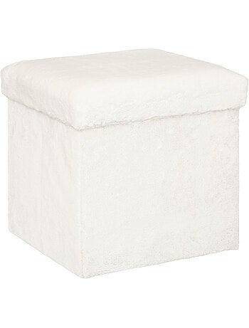 Pouf pieghevole ezzio in pelliccia bianca