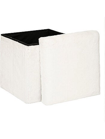 Pouf pieghevole ezzio in pelliccia bianca