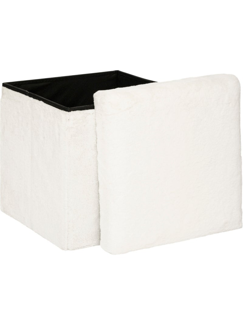 Pouf pieghevole ezzio in pelliccia bianca Bianco - Kiabi