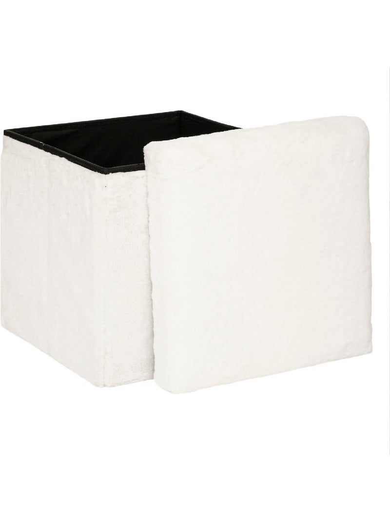 Pouf pieghevole ezzio in pelliccia bianca Bianco - Kiabi