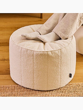 Pouf poggiapiedi rotondo milano in tessuto bouclé - icon