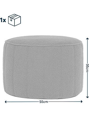 Pouf poggiapiedi rotondo milano in tessuto bouclé - icon