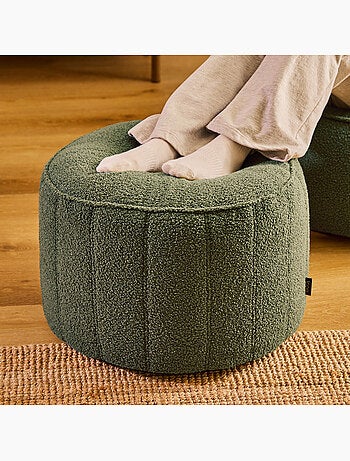 Pouf poggiapiedi rotondo milano in tessuto bouclé - icon