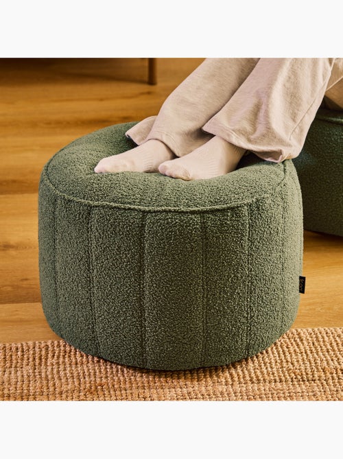 Pouf poggiapiedi rotondo milano in tessuto bouclé - icon - Kiabi
