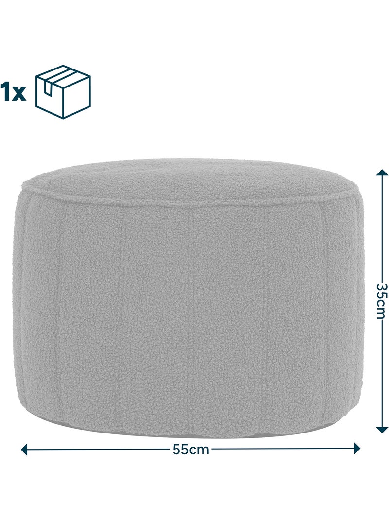 Pouf poggiapiedi rotondo milano in tessuto bouclé - icon Verde oliva - Kiabi