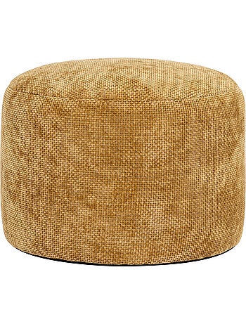 Pouf poggiapiedi rotondo milano in tessuto chenille testurizzata - icon