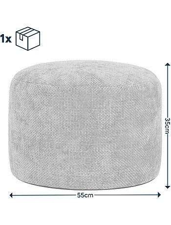 Pouf poggiapiedi rotondo milano in tessuto chenille testurizzata - icon