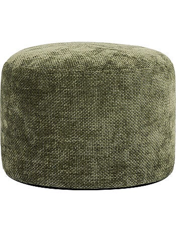 Pouf poggiapiedi rotondo milano in tessuto chenille testurizzata - icon