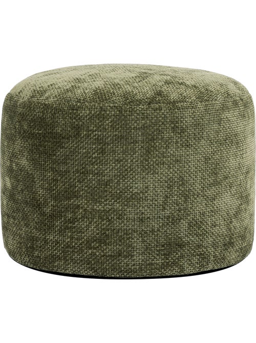Pouf poggiapiedi rotondo milano in tessuto chenille testurizzata - icon - Kiabi