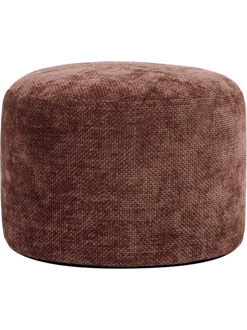 Pouf poggiapiedi rotondo milano in tessuto chenille testurizzata - icon - Kiabi