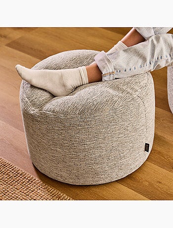 Pouf poggiapiedi rotondo milano in tessuto intrecciato - icon