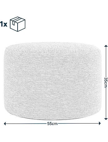 Pouf poggiapiedi rotondo milano in tessuto intrecciato - icon