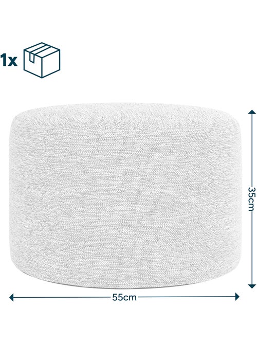 Pouf poggiapiedi rotondo milano in tessuto intrecciato - icon - Kiabi