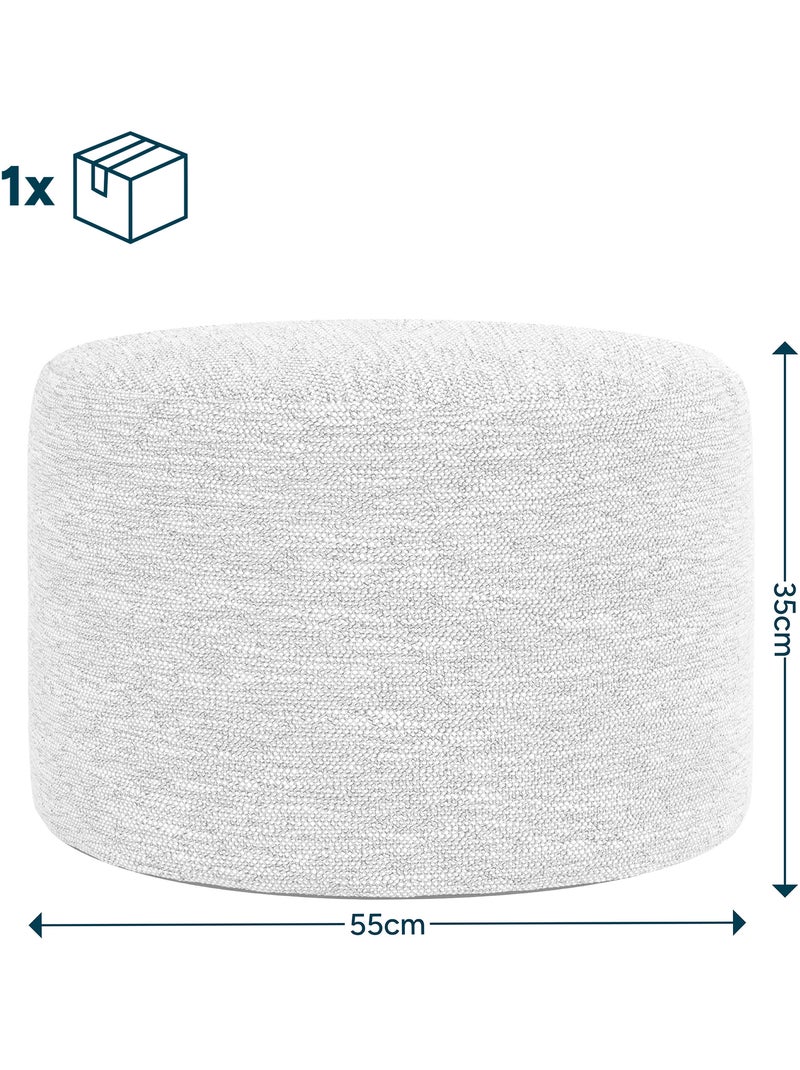 Pouf poggiapiedi rotondo milano in tessuto intrecciato - icon Beige mélange - Kiabi
