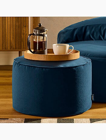 Pouf poggiapiedi rotondo milano in velluto opaco - icon
