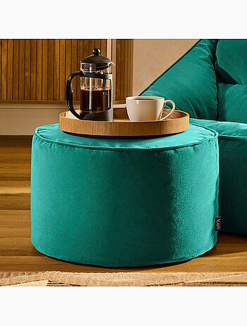 Pouf poggiapiedi rotondo milano in velluto opaco - icon