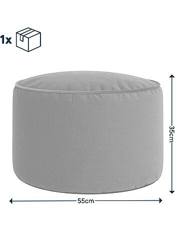 Pouf poggiapiedi rotondo milano in velluto opaco - icon